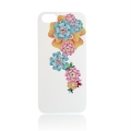 Чехол накладка iPsky со стразами для iPhone 5 / 5S цветы на белом фоне 3D эффект 